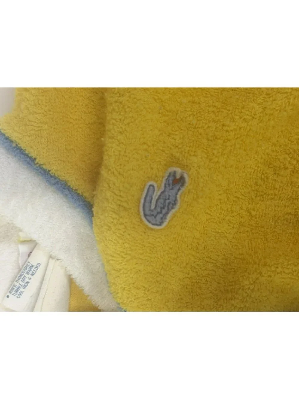 (2) Vintage Lacoste Yellow Blue Terry Cloth Baby Sleeper Pajamas Large 19-27 LBS